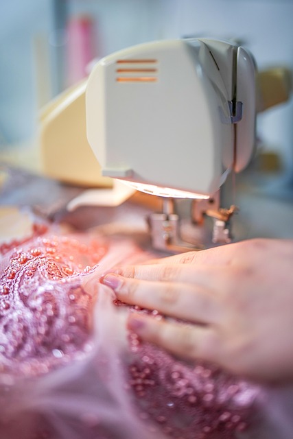 sewing tools and fabric textures calm workspace neutral tones